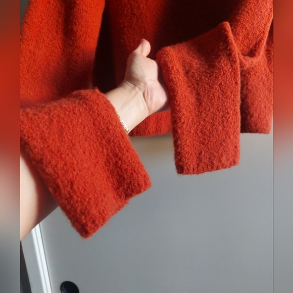 Free People Wool Alpac Blend Cowl neck Sweater in Terracotta Orange L - Picture 6 of 7
